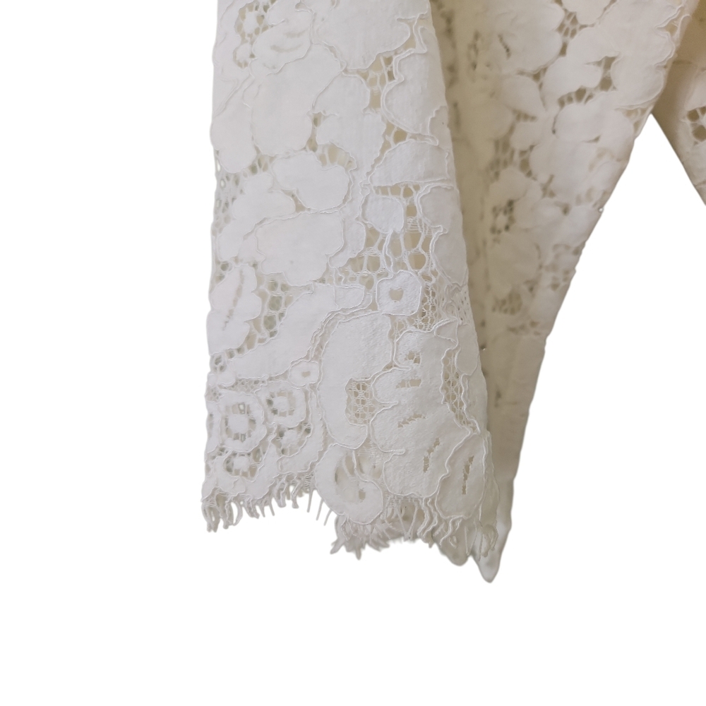 Soma Robe All Over Lace Size L/XL Ivory Satin Details Attached Belt - Picture 11 of 16